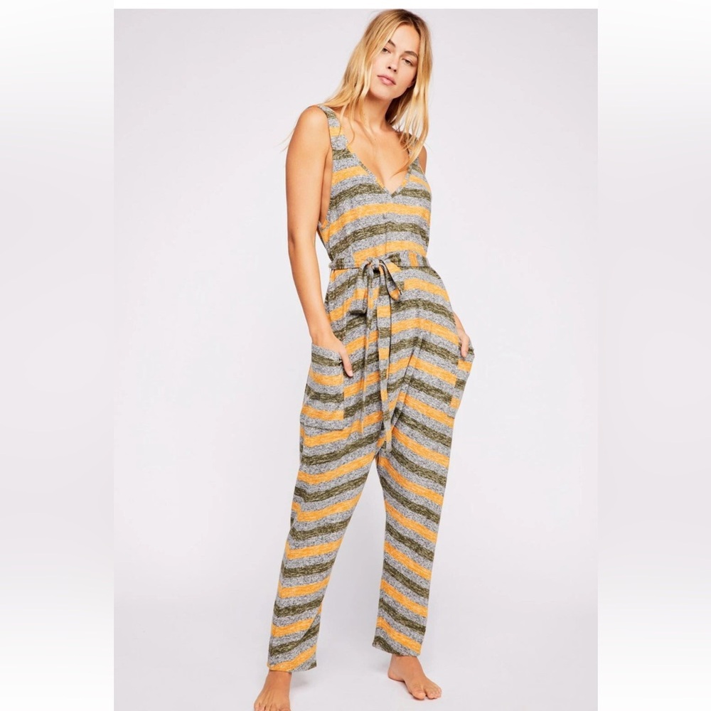 Intimately by People Back in the Game Striped Drop Crotch Jumpsuit Size XS